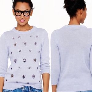 J. Crew Jeweled Lilac Sweater